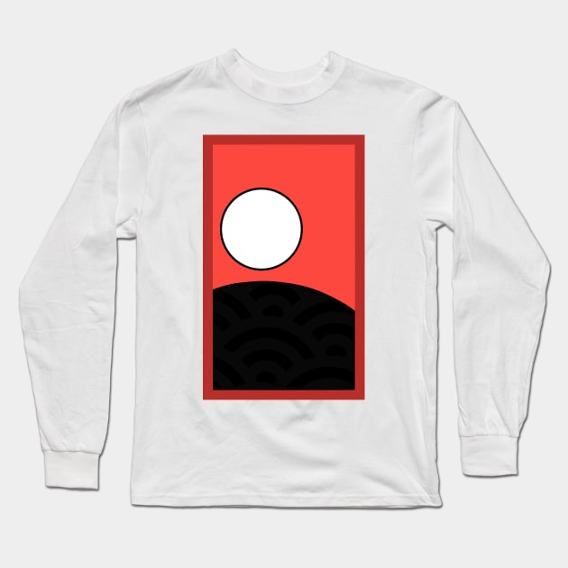 Hanafuda Full Moon Long Sleeve T-Shirt by diffrances